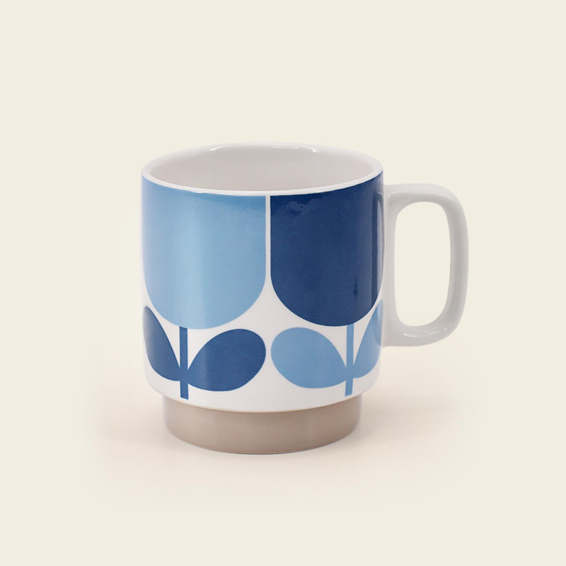 Ceramic Mug, 2, Navy/Bark