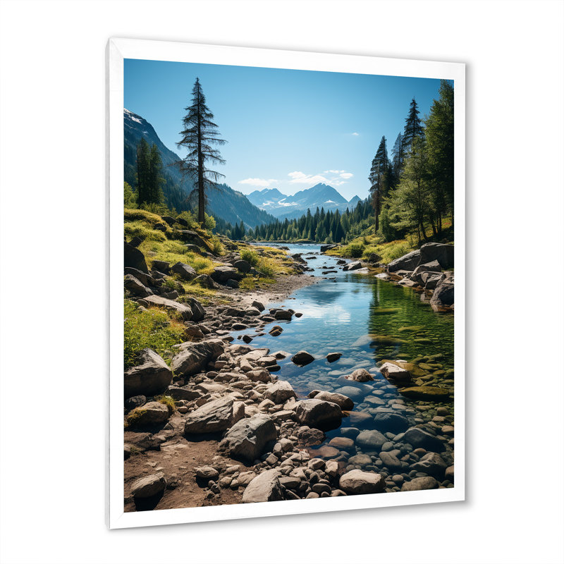 Behja Canada, paysage d'émeraude sauvage sur toile, Cadre photo blanc, H 32 po x l 24 po x P 1 po