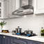 Hotte de cuisine murale 36 pouces, 900 pi³ / min, convertible au mur, en acier inoxydable, silencieuse, à 4 vitesses, avec contrôle tactile et panneau tactile avec lumières DEL-122445281