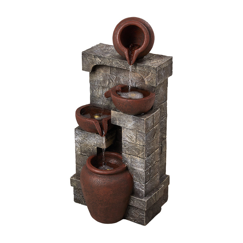 Outdoor Fountain with Lights