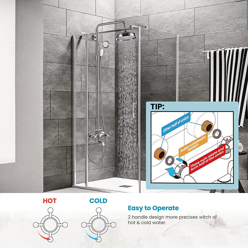 Système de douche complet avec valve brute