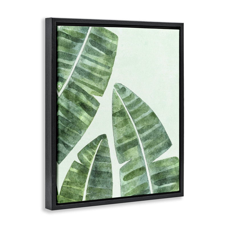 Cadre flottant Banana Leaf, Cadre flottant noir de jais, H 21 po x l 17 po
