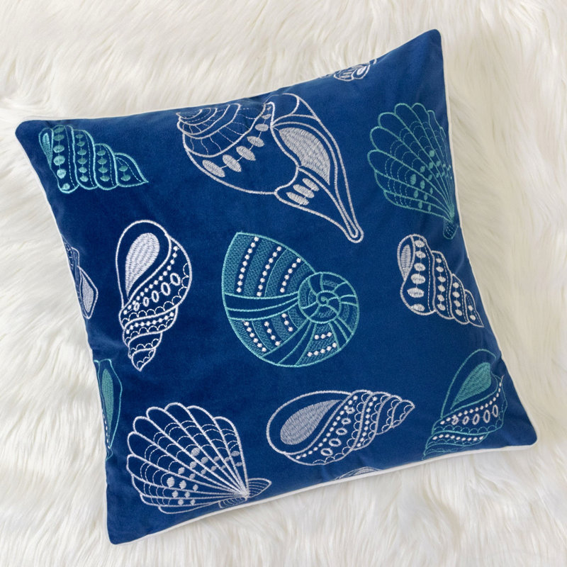 Oreiller de coquillages bleus et spa, Bleu