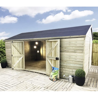 Whittman 26 ft. W x 14 ft. D Solid Wood Garden Shed