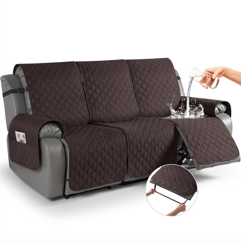 Housse pour fauteuil inclinable et imperméable Wildee, Microfibre brun chocolat, 3 Seat