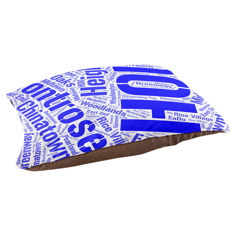Coussin de chien « districts », Moyen (H 9,5 po x l 28 po x P 18 po), Bleu, Houston