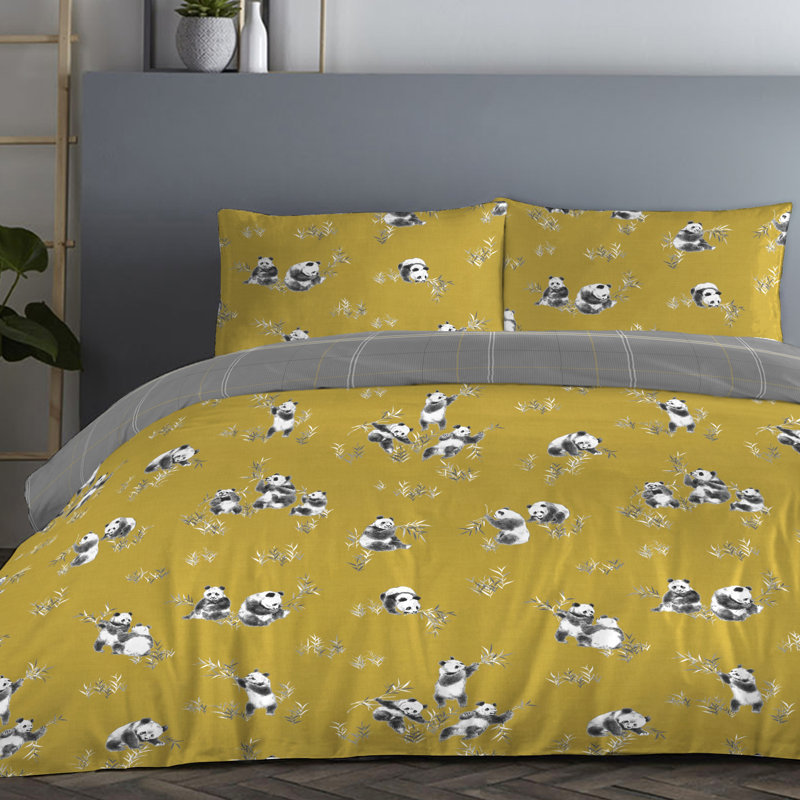 Panda Polyester Geometric Shapes Duvet Cover Set with Pillowcases Included, Double - 2 Standard Pillowcases