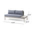 Canapé modulaire à 2 places Loft gris avec structure en bois d'acacia-129458273