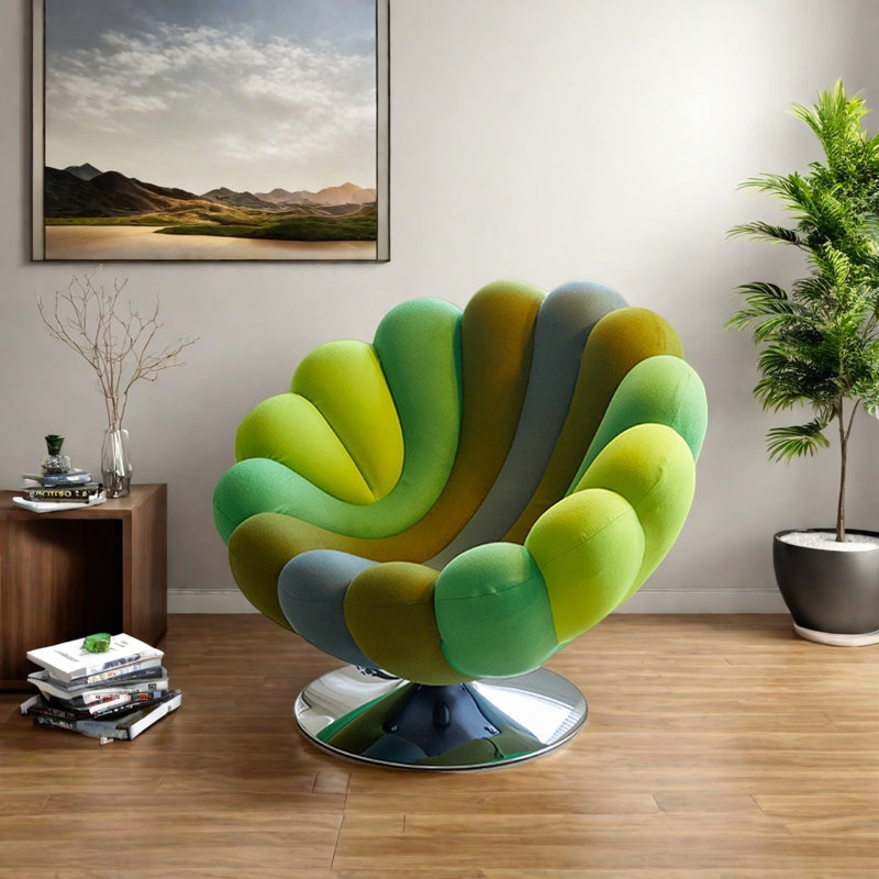 Comfortable chair with 360 degree rotation, Grayish Green