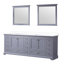 Meuble-lavabo double l 84 po x P 22 po, comptoir en quartz blanc et miroirs 34 po-488261907