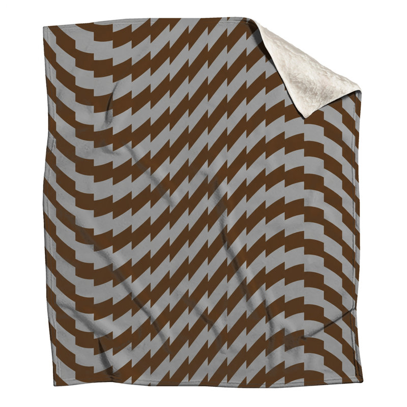 Couvertures d'illusion optique brun-gris, L 50 po x H 60 po