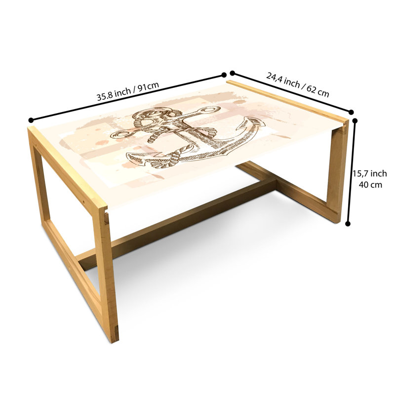 Jamesthomas Trestle Coffee Table, 40cm H x 91cm W x 62cm D