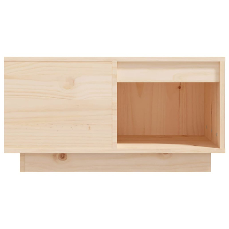 Nyan Solid Wood Floor Shelf Coffee Table with Storage, 32cm H x 60cm W x 61cm D, Natural