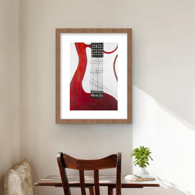 Red Electric Guitar - Livingroom Musical Framed Print Decor