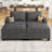 Corduroy Sleeper Sectional For Small Space Upholstered Sofa Bed-823056547
