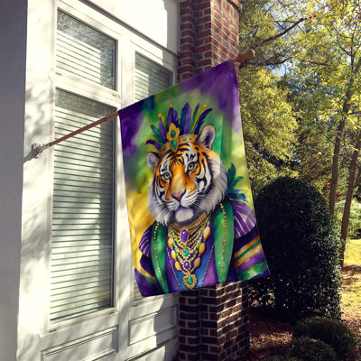 Double Sided 40'' H x 28'' W Polyester Mardi Gras House Flag