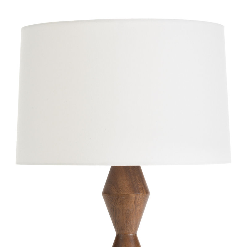 Crew Walnut Buffet Lamp (Black Shade), White