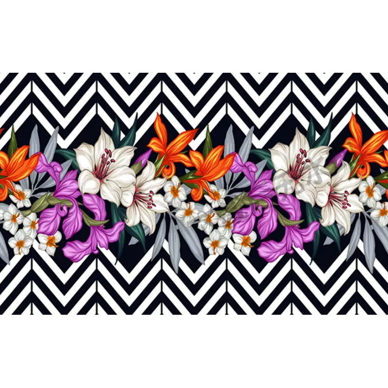 Papier peint amovible fleurs de lys, L 75 po x l 112 po