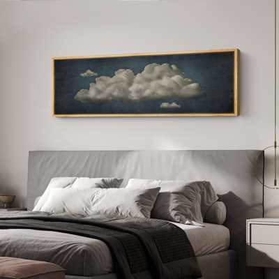 Clouds " Pastel Navy Abstract Sky Clouds Modern Relaxing Minimalist Wall Decor Artwork "