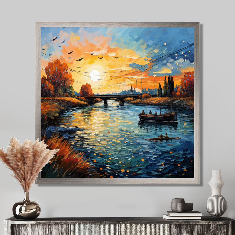 «Vangogh The Bridge At Arles II - Vangogh Wall Art» par Vincent Van Gogh, peinture, H 36 po x l 36 po x P 1,5 po
