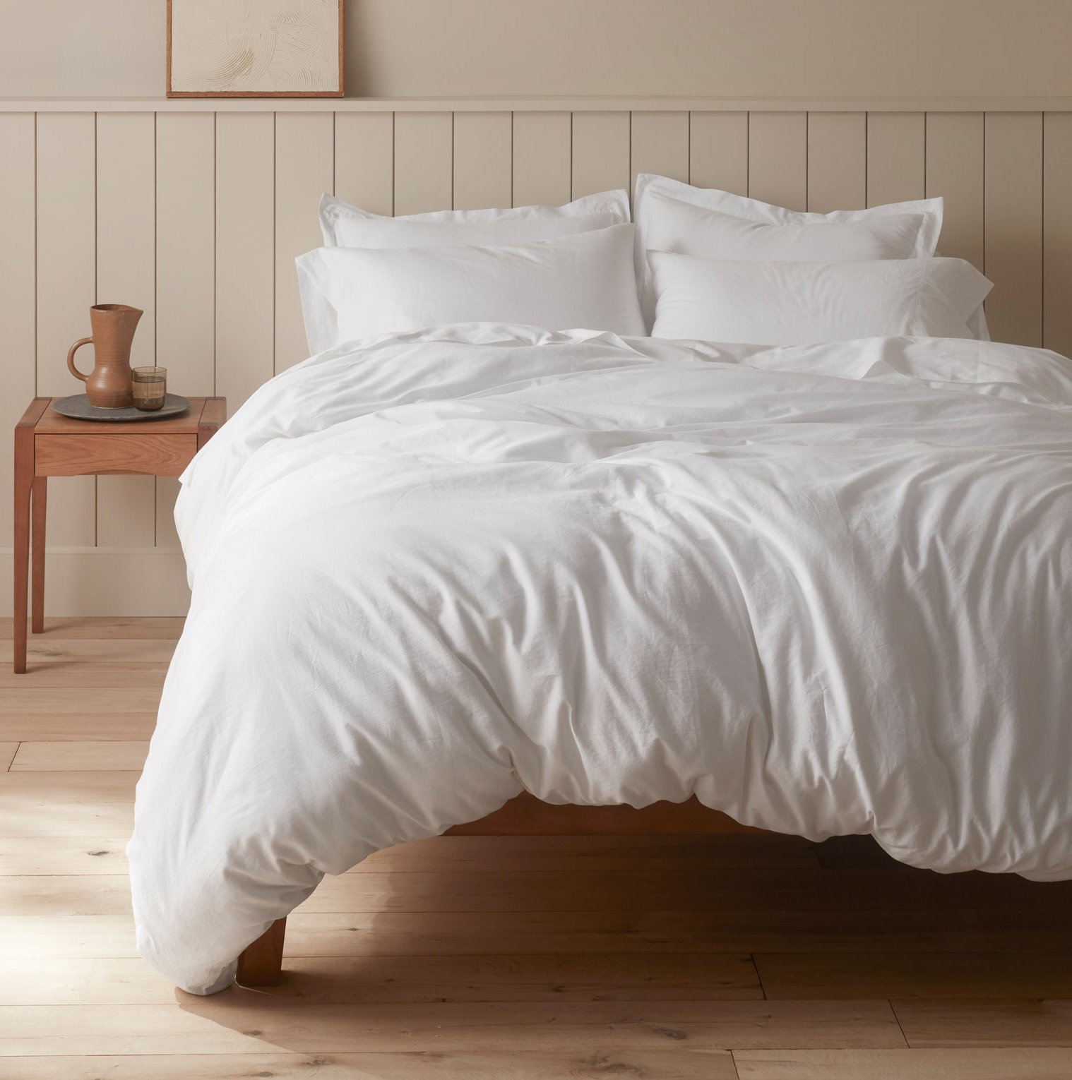 Cloud Soft Sateen 100% Cotton Sateen Sheet Set, Alpine White, King Sheet Set with 2 Pillowcases