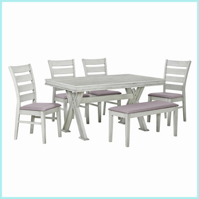 Rosaria Rectangular 59'' L x 35'' W Dining Set -  Red Barrel StudioÂ®, 6C0B5A98EE1E4109921C3E8E43DD1DA6