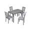 Ensemble de salle à manger moderne 5 pièces, table de salle à manger rectangulaire en bois avec 4 chaises rembourrées pour la cuisine, la salle à manger, gris