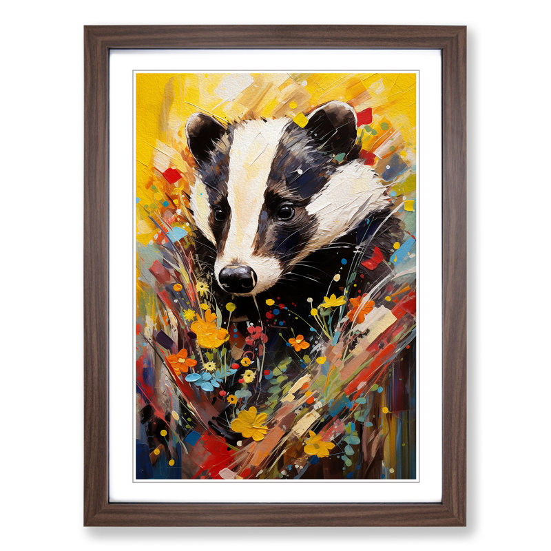 Single Picture Frame Print on Wood, 46cm H x 34cm W, Walnut Framed