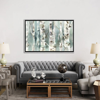 Winter Birches - Reproduction d'art murale - Toile encadrée