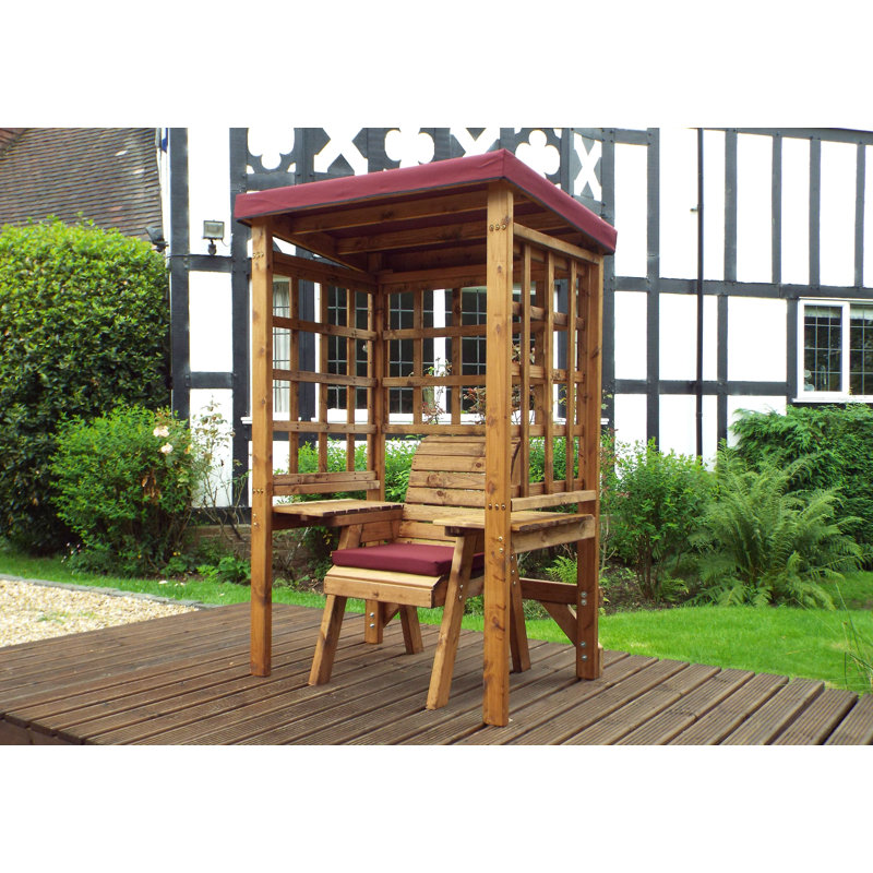 Figueroa Solid Wood Outdoor Bench, Burgundy