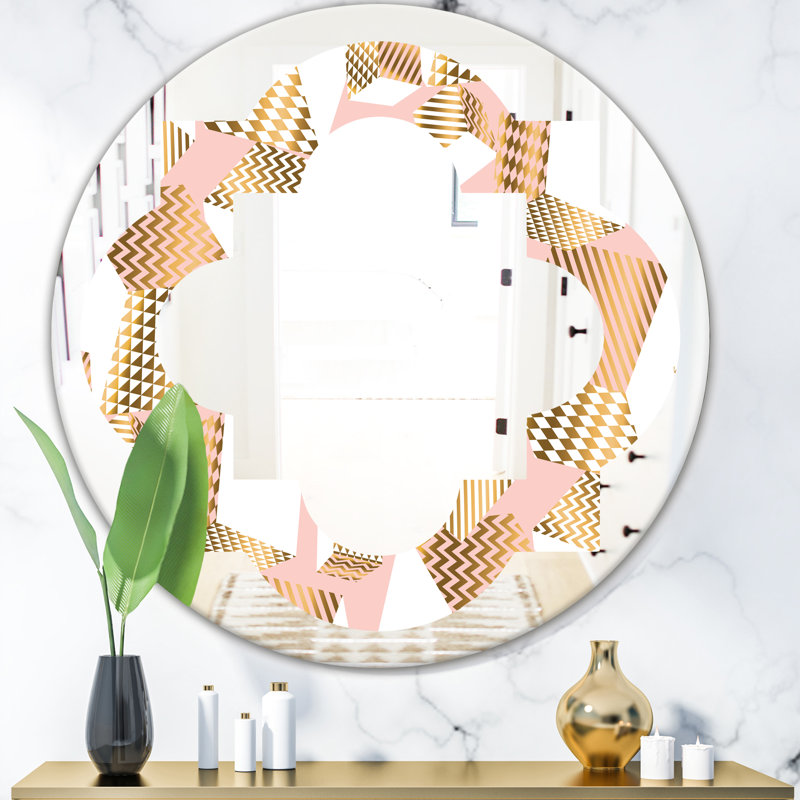 Miroir mural Quatrefoil Cubes I, H 31,5 po x l po