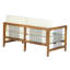 Causeuse de patio moderne, causeuse en bois d'acacia avec coussins beiges pour patio