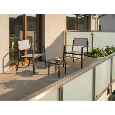 Bistro Set Castone Metal Grey