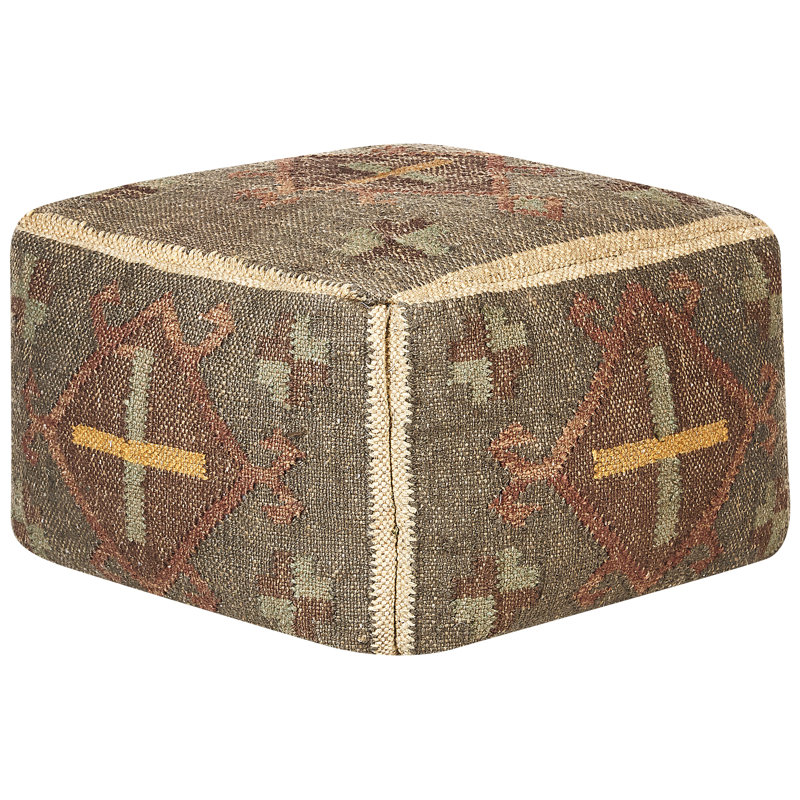 Atravion 50cm Wide Tufted Square Geometric Pouffe Ottoman