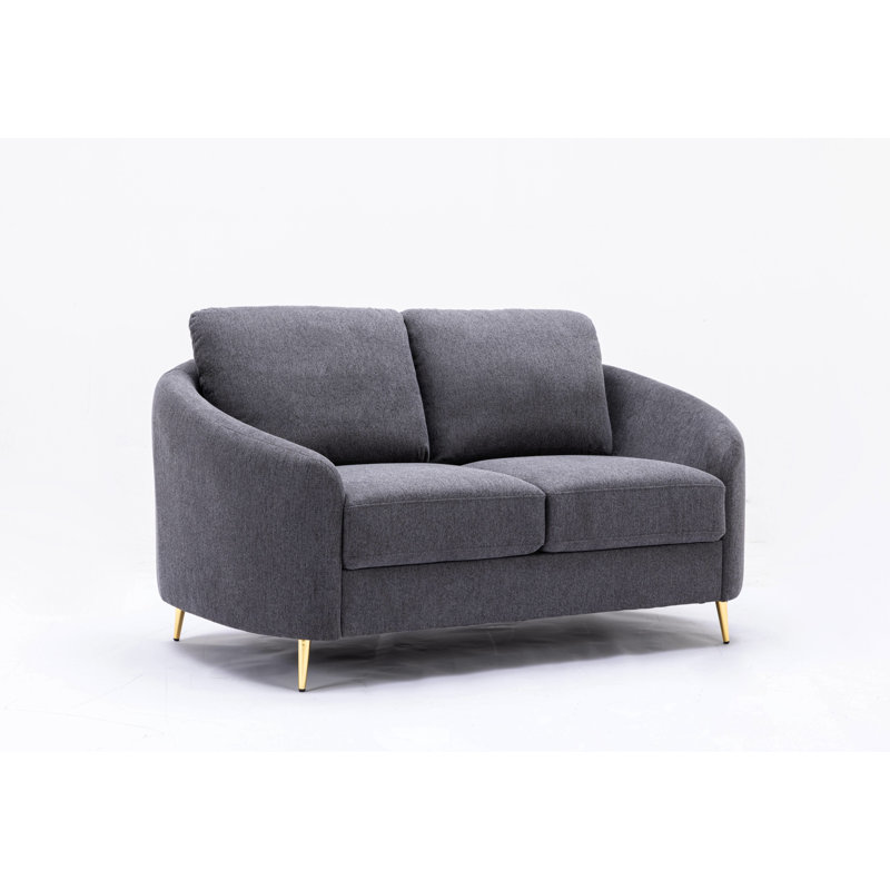 Lin gris confortable avec siège relaxant et ensemble de pieds en métal doux au design élégant