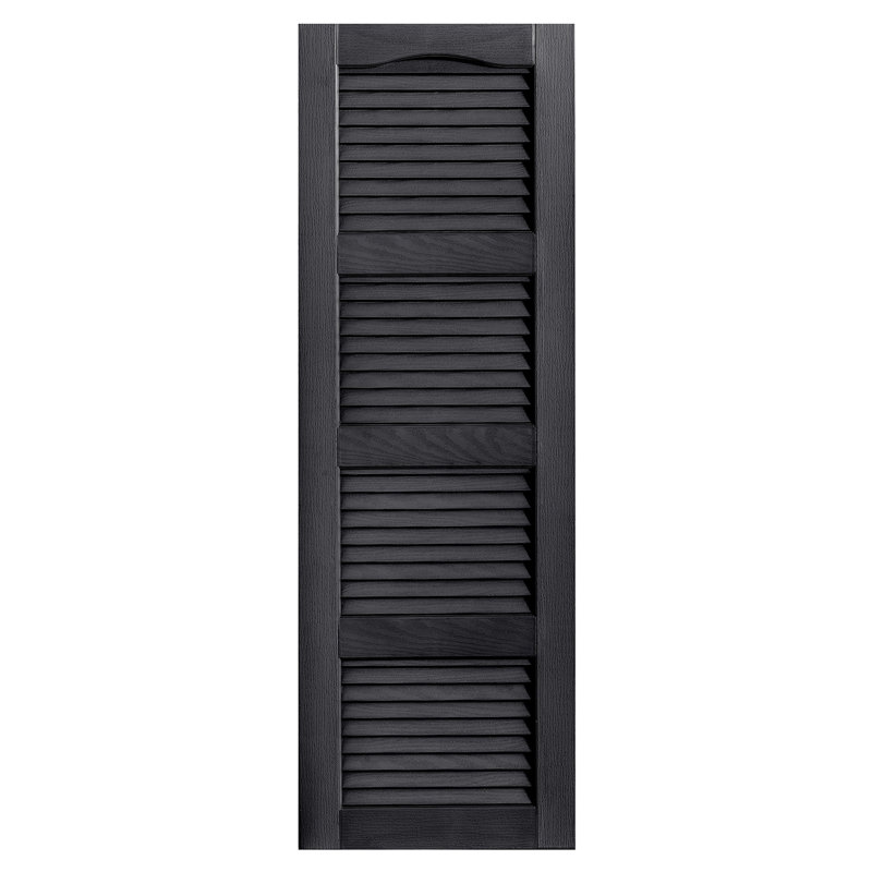 Paire de volets à persiennes cathédrale style quadruple ouverts, Noir, 55 po, 18 po