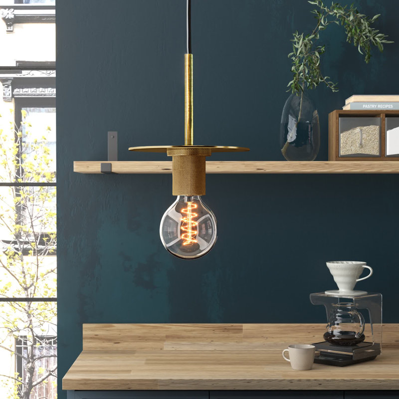 Luminaire suspendu 1 lumière Roswell, Chrome satiné