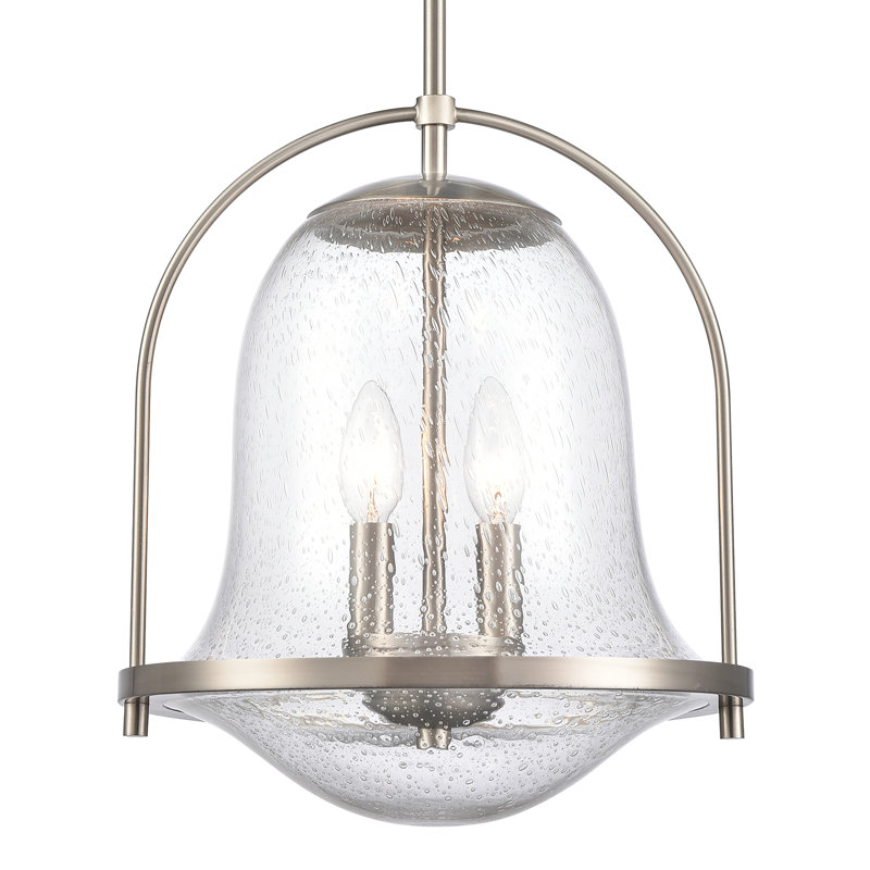 Luminaire suspendu 2 lumières de connexion 12 "- nickel satiné