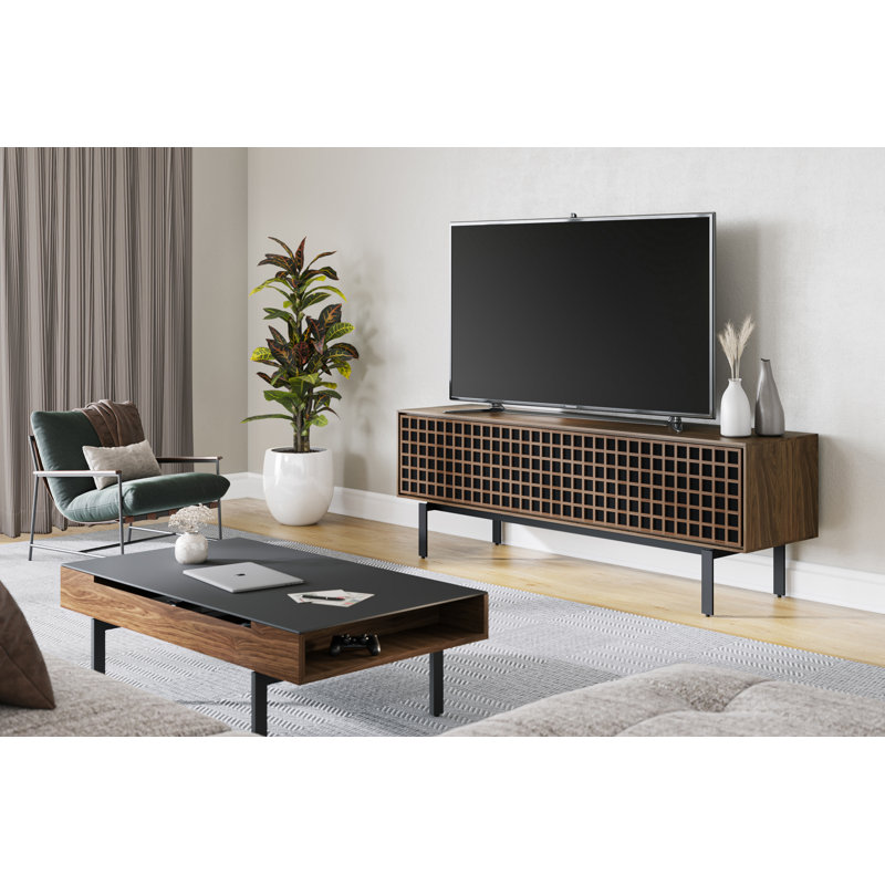 Reveal Glass Coffee Table, Natural Walnut