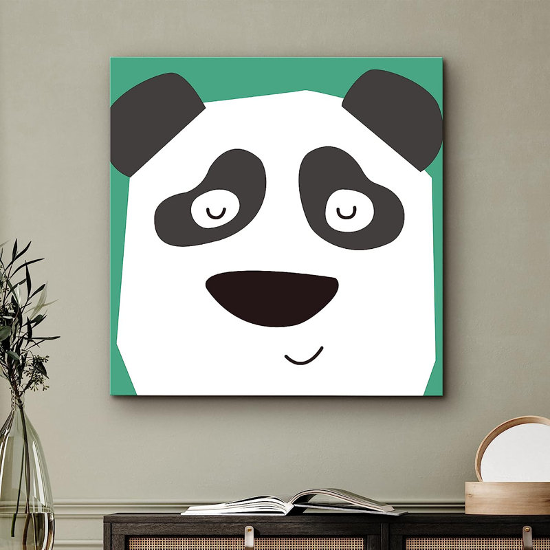 Animals " Cute Kids Sleeping Panda Bear ", 16" H x 16" W x 1.5" D
