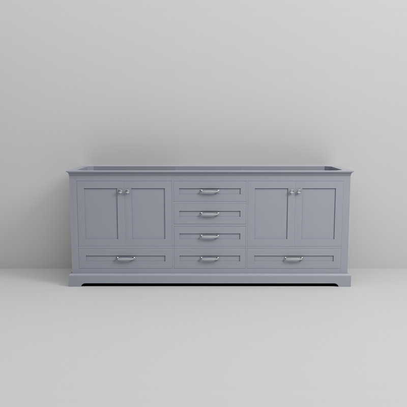 Meuble-lavabo double l 80 po x P 22 po Dukes, Gris foncé