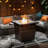 Wicker Square Fire Pit Table