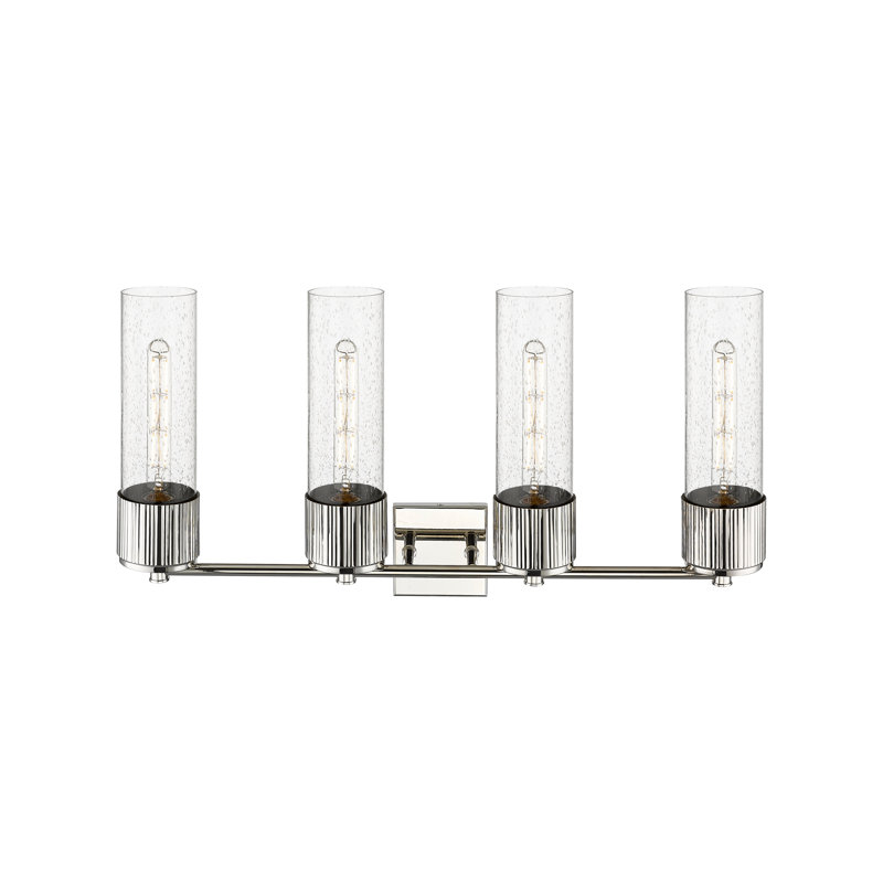 Éclairage pour meuble-lavabo mural 4 lumières 12 "Bolivar, Bullé, Nickel poli