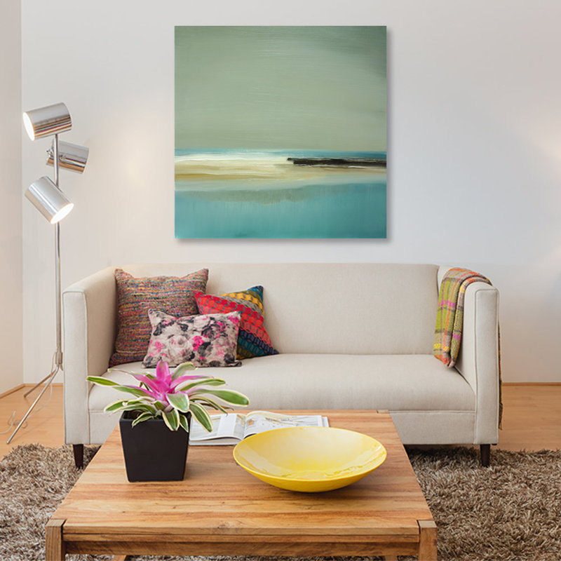 « lagon », reproduction sur toile tendue, H 26 po x l 26 po x P 1,5 po, Pas de tapis, Toile tendue