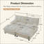 Canapé modulaire moderne avec 2 repose-pieds, canapé 2 places en chenille profonde avec coussin en treillis confortable, canapé-lit pour salon, chambre à coucher et appartement-130721044