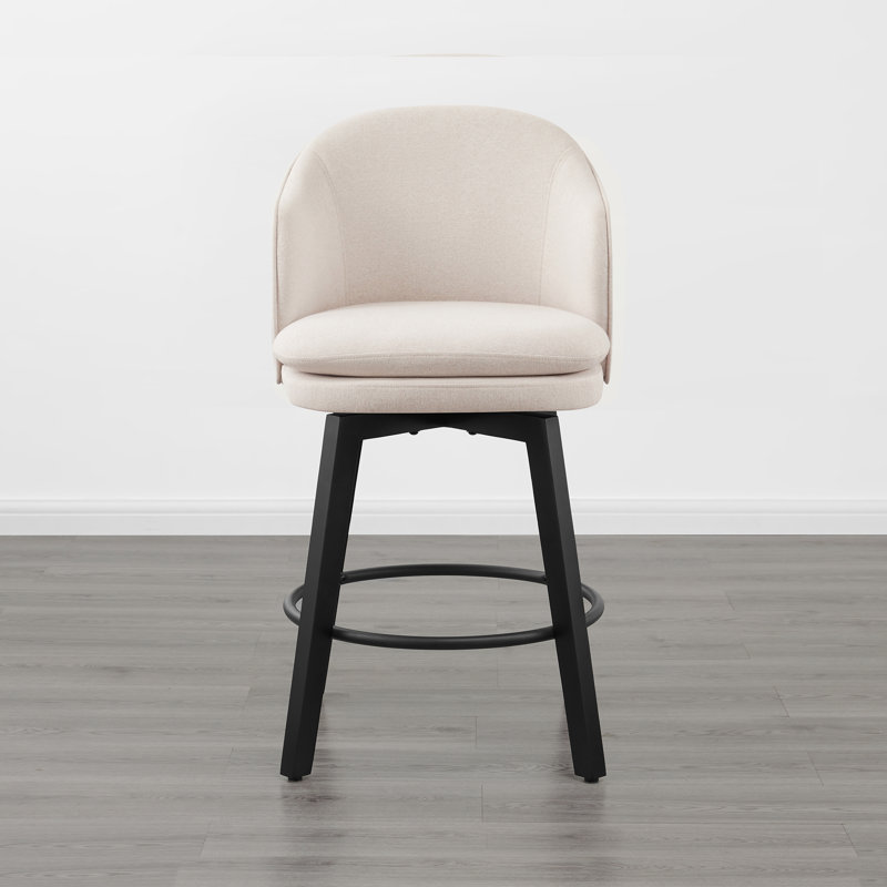 Meenakshi Swivel Bar Stools With Backs, 1, Cream
