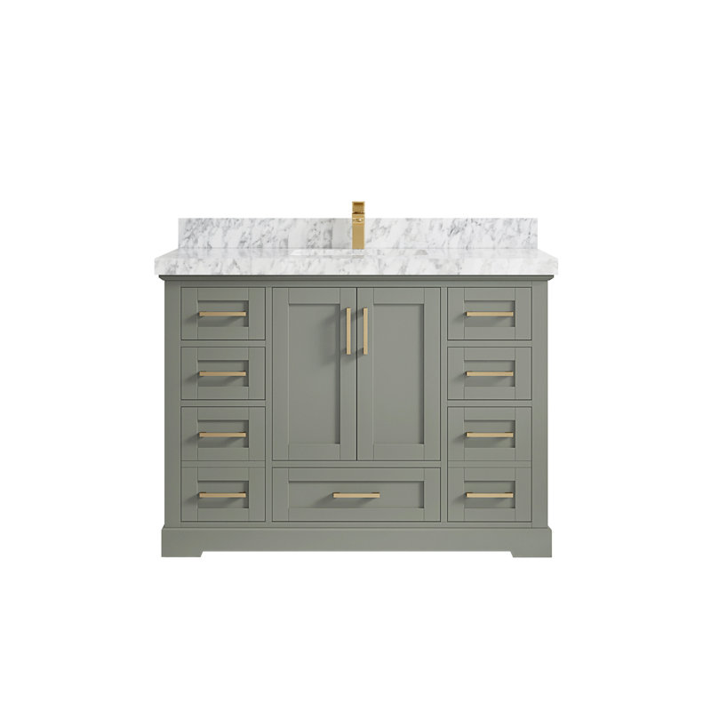 Ensemble de meuble-lavabo simple 48 po Esin, Marbre de Carrare