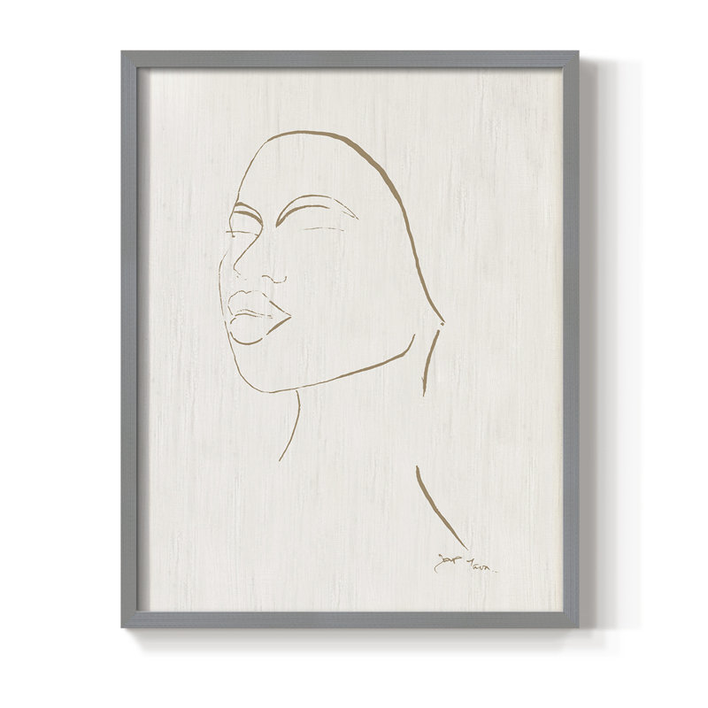Portrait S Croquis II, reproduction encadrée - bois massif, Gris, H 10 po x l 8 po