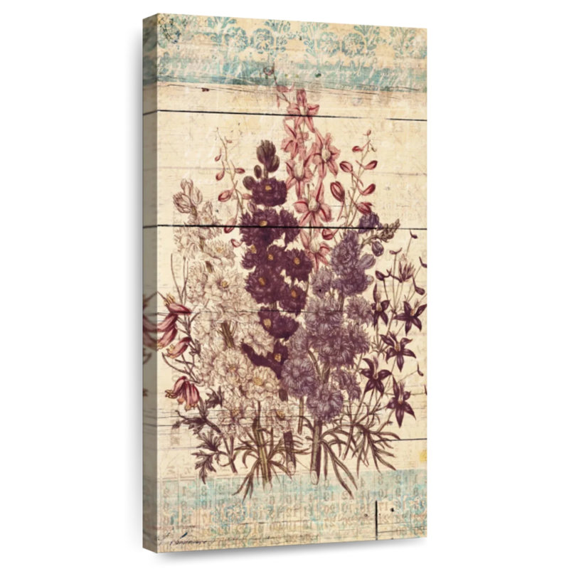 Fleurs sur bois, H 42 po x l 21 po