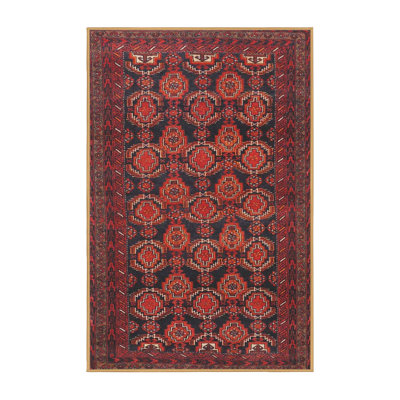 Tapis traditionnel rouge / brun